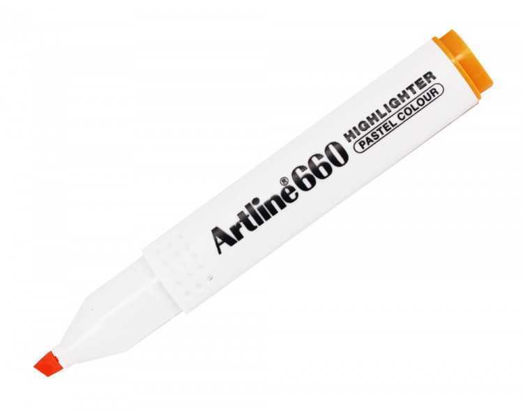 Rotulador artline fluorescente ek-660 naranja pastel punta biselada