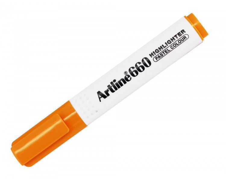 Rotulador artline fluorescente ek-660 naranja pastel punta biselada