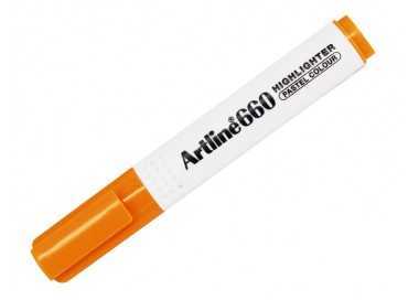 Rotulador artline fluorescente ek-660 naranja pastel punta biselada