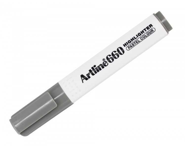 Rotulador artline fluorescente ek-660 gris pastel punta biselada