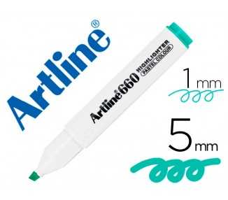 Rotulador artline fluorescente ek-660 verde pastel punta biselada