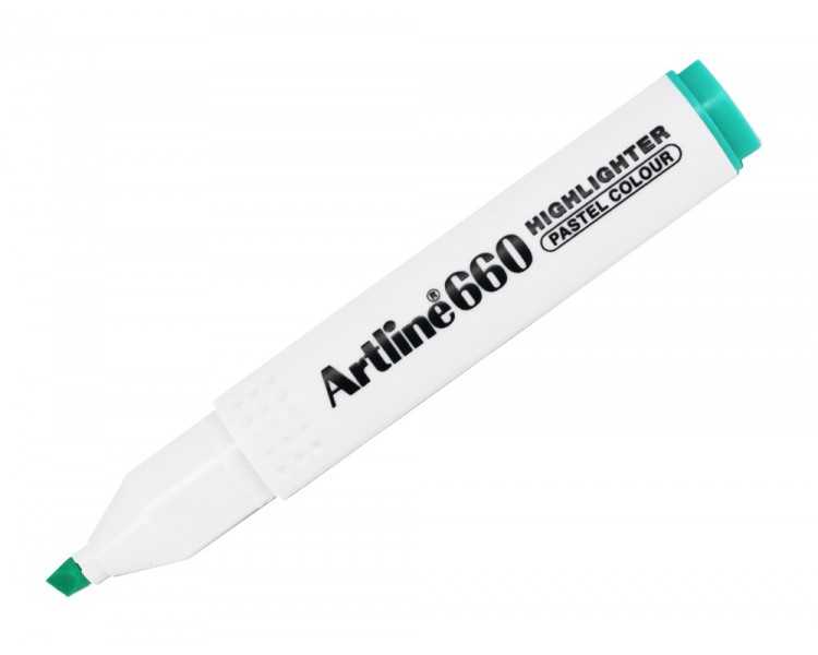 Rotulador artline fluorescente ek-660 verde pastel punta biselada