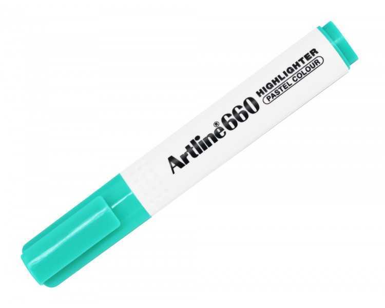 Rotulador artline fluorescente ek-660 verde pastel punta biselada