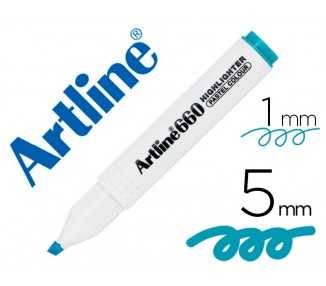 Rotulador artline fluorescente ek-660 azul pastel punta biselada