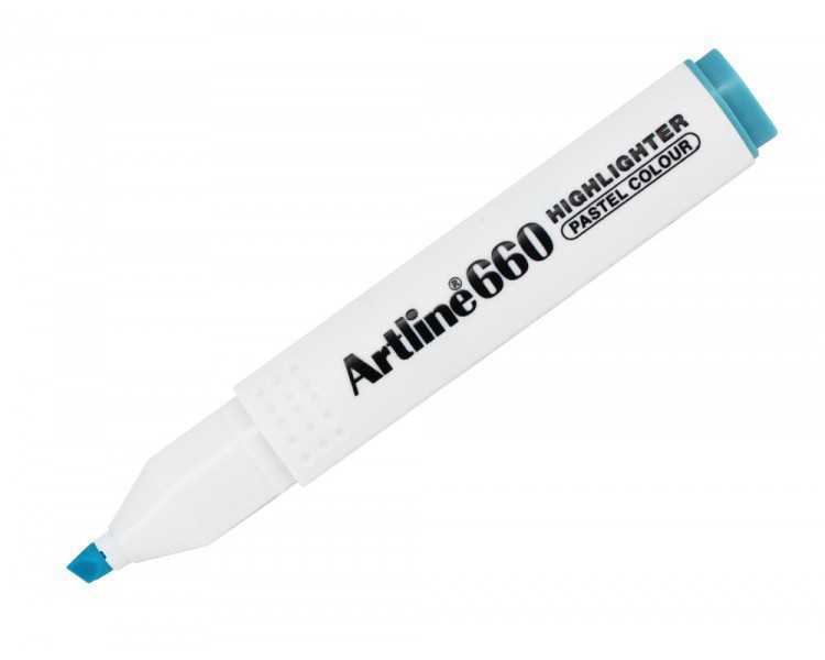 Rotulador artline fluorescente ek-660 azul pastel punta biselada