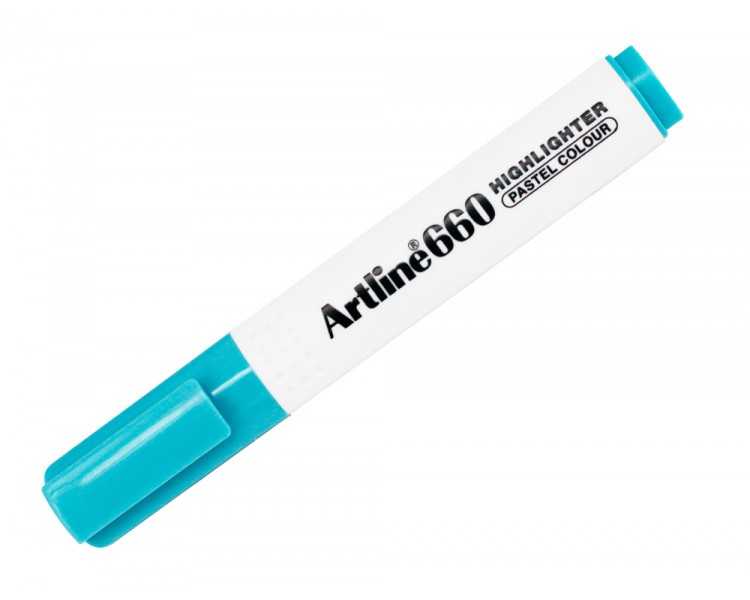Rotulador artline fluorescente ek-660 azul pastel punta biselada