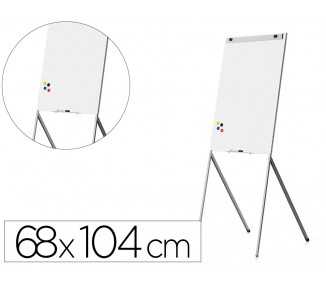 Pizarra blanca rocada para conferencias lacada magnetica metalica con brazo extensible lateral para 2 hojas 68x104 cm