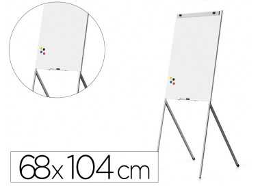 Pizarra blanca rocada para conferencias lacada magnetica metalica con brazo extensible lateral para 2 hojas 68x104 cm