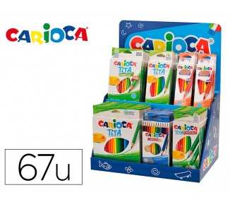 Lapices de colores carioca expositor de sobremesa con 67 unidades surtidas