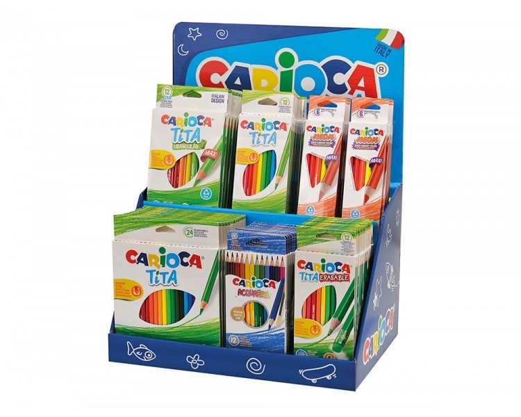 Lapices de colores carioca expositor de sobremesa con 67 unidades surtidas