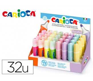 Rotulador carioca fluorescente color pastel expositor de 32 unidades colores surtidos