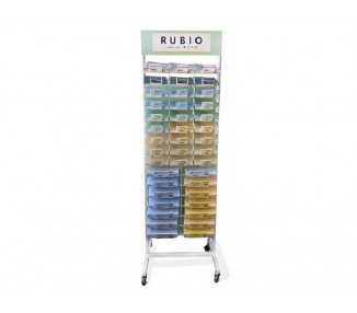 Expositor rubio suelo metalico pequeño cuadernos 400 unidades surtidas