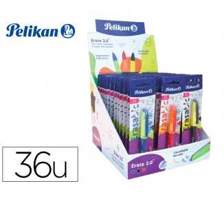 Expositor pelikan sobremesa erase 2.0 contenido 60 rollers colores surtidos y 36 recambios colores surtidos