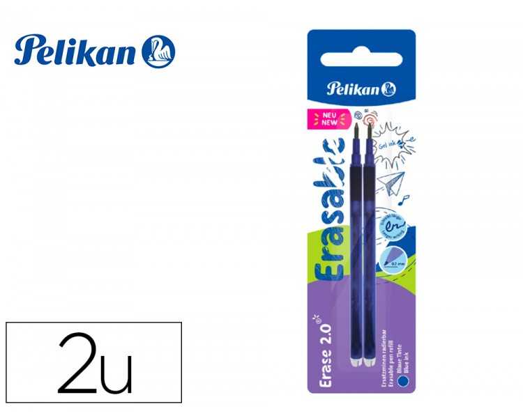 Recambio roller pelikan erase 2.0 color azul blister de 2 unidades