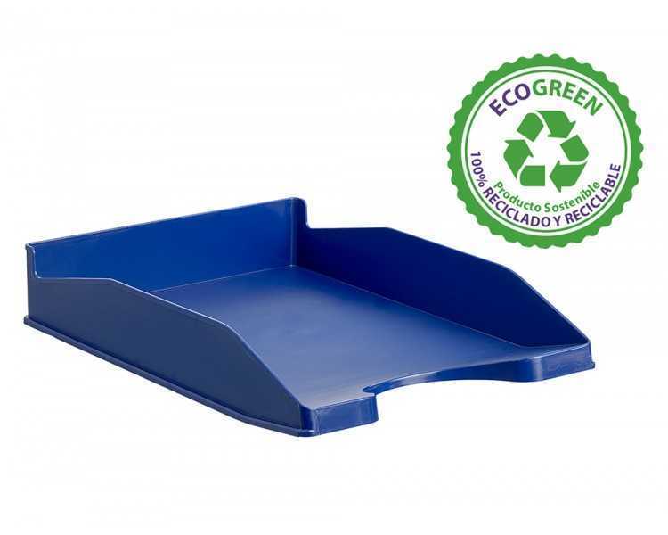 Bandeja sobremesa archivo 2000 ecogreen plastico 100% reciclada apilable formatos din a4 y folio color azul