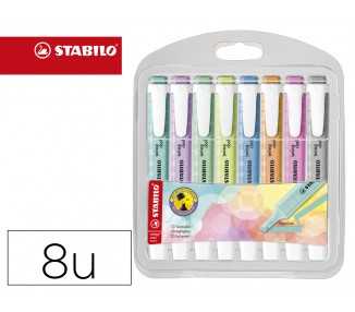 Rotulador stabilo fluorescente fino swing cool pastel estuche de 8 unidades colores surtidos