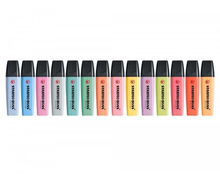Rotulador stabilo boss fluorescente 70 pastel expositor de 45 unidades colores surtidos
