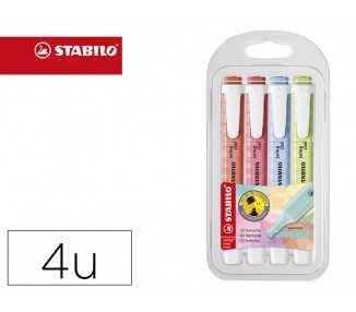 Rotulador stabilo fluorescente fino swing cool pastel estuche de 4 unidades colores surtidos