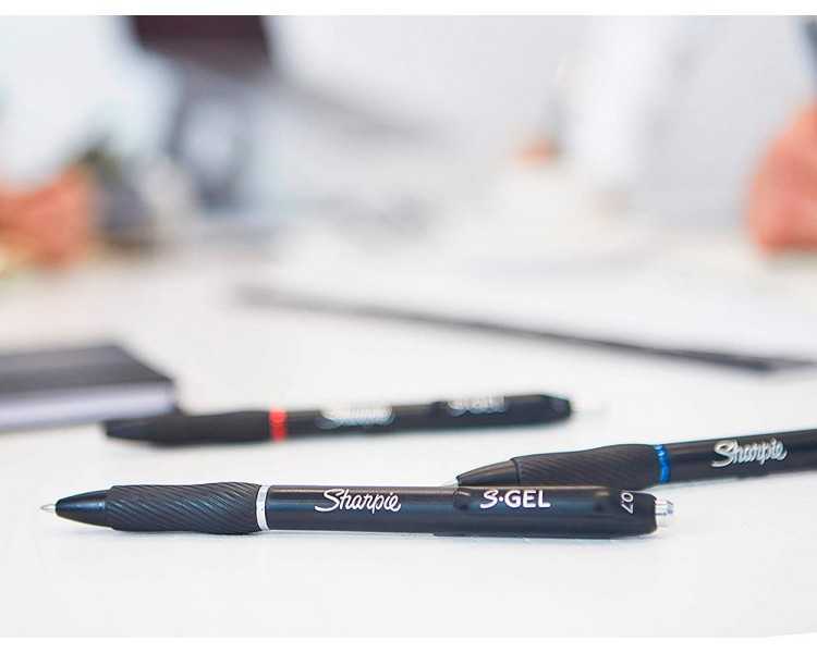 Boligrafo sharpie retractil tinta gel punta 0,7 mm color rojo