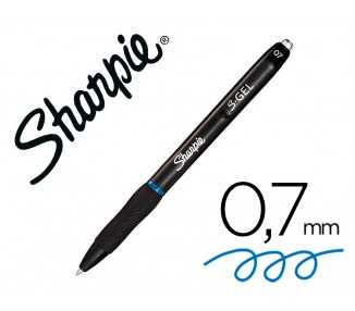 Boligrafo sharpie retractil tinta gel punta 0,7 mm color azul