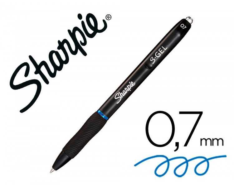 Boligrafo sharpie retractil tinta gel punta 0,7 mm color azul