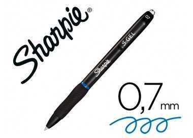 Boligrafo sharpie retractil tinta gel punta 0,7 mm color azul