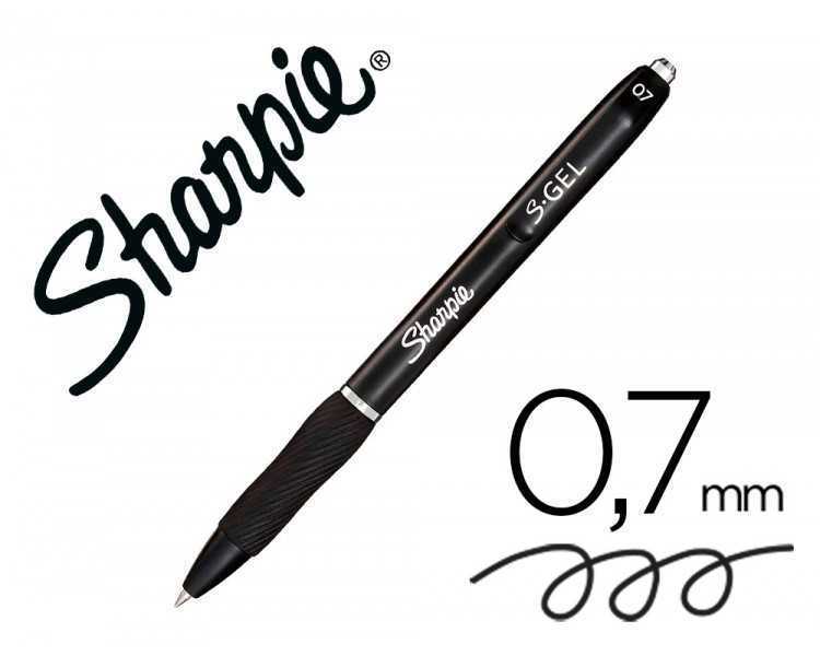 Boligrafo sharpie retractil tinta gel punta 0,7 mm color negro