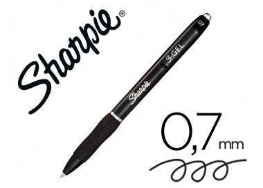 Boligrafo sharpie retractil tinta gel punta 0,7 mm color negro