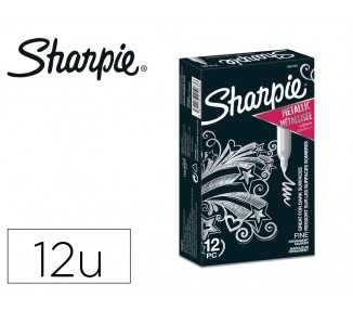 Rotulador sharpie permanente fino metallic plata