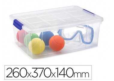 Contenedor plastico plasticforte 9 litros n 29 transparente con tapa 260x370x140 mm