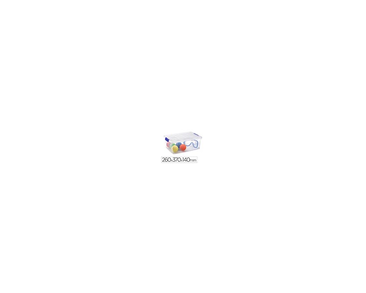 Contenedor plastico plasticforte 9 litros n 29 transparente con tapa 260x370x140 mm
