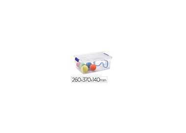 Contenedor plastico plasticforte 9 litros n 29 transparente con tapa 260x370x140 mm