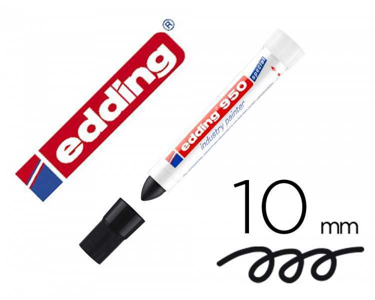 Marcador edding permanente 950 pasta opaca negra punta redonda 10 mm para superficies oxidadas/rugosas