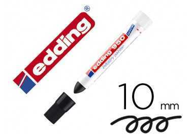 Marcador edding permanente 950 pasta opaca negra punta redonda 10 mm para superficies oxidadas/rugosas