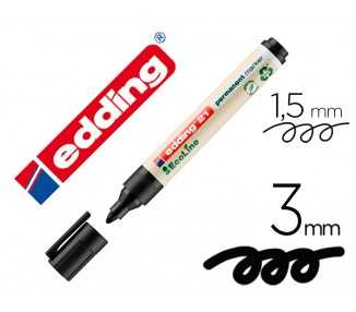 Rotulador edding 21 marcador permanente ecoline 90% reciclado color negro punta redonda 1,5-3 mm recargable