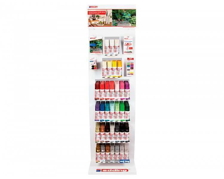 Pintura acrilica edding 5200 permanente spray bote 200 ml expositor de 24 unidades colores surtidos