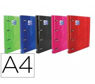 Carpeta con recambio oxford europeanbinder classic 4 anillas 35 mm cuadro 5 mmdin a4 tapa extradura con gomilla