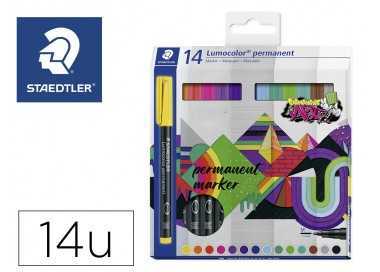 Rotulador staedtler lumocolor retroproyeccion punta de fibra permanente 317 caja de 14 unidades colores surtidos