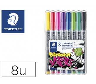 Rotulador staedtler lumocolor permanente art estuche de 8 unidades colores surtidos