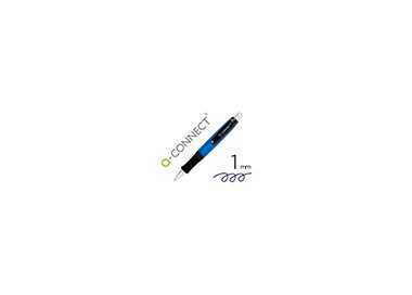 Boligrafo q-connect premium retractil con sujecion de caucho color azul punta 1 mm Boligrafo q-connect premium retractil con sujecion de caucho color azul punta 1 mm