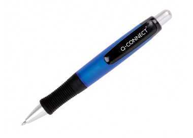 Boligrafo q-connect premium retractil con sujecion de caucho color azul punta 1 mm Boligrafo q-connect premium retractil con sujecion de caucho color azul punta 1 mm
