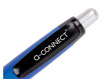 Boligrafo q-connect premium retractil con sujecion de caucho color azul punta 1 mm Boligrafo q-connect premium retractil con sujecion de caucho color azul punta 1 mm