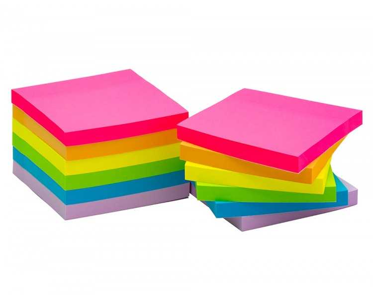 Bloc de notas adhesivas quita y pon q-connect 76x76 mm fsc colores neon y pastel surtidos