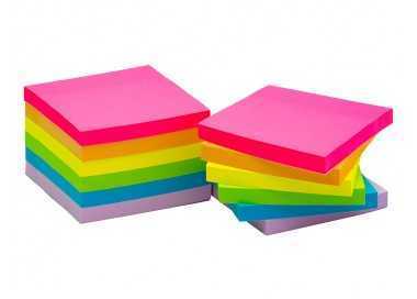 Bloc de notas adhesivas quita y pon q-connect 76x76 mm fsc colores neon y pastel surtidos