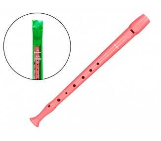 Flauta hohner 9508 color coral funda verde y transparente