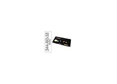 Bandeja organizadora q-connect de cajones color negro 344x160x33 mm