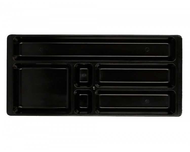 Bandeja organizadora q-connect de cajones color negro 344x160x33 mm