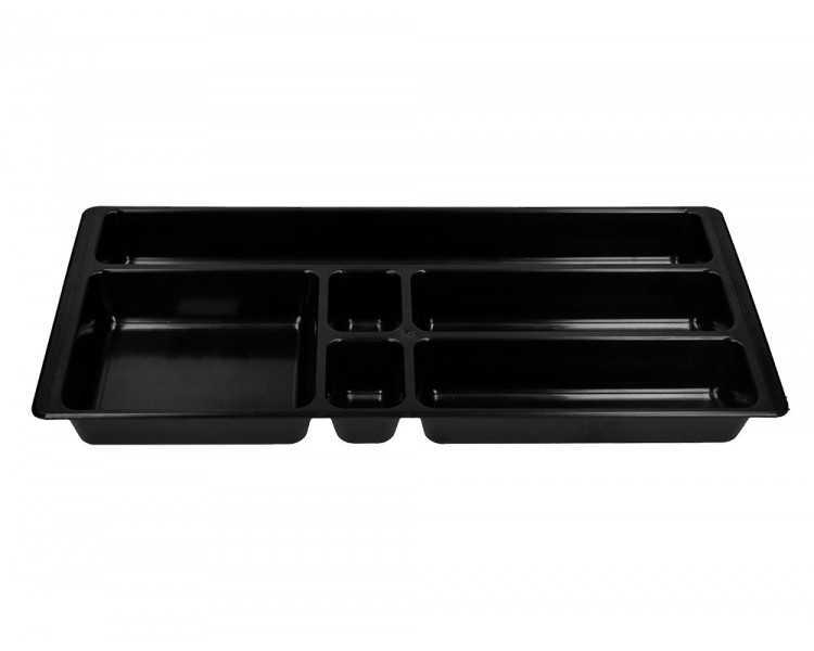 Bandeja organizadora q-connect de cajones color negro 344x160x33 mm