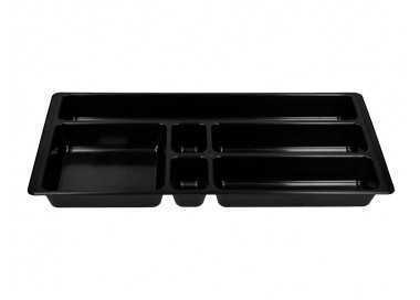 Bandeja organizadora q-connect de cajones color negro 344x160x33 mm