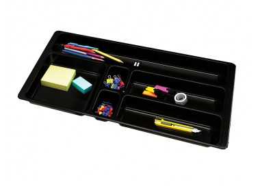 Bandeja organizadora q-connect de cajones color negro 344x160x33 mm